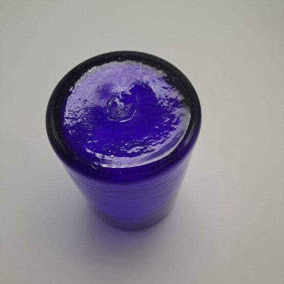 Hand Blown Mexican Cobalt Blue Tumblers Drinking Glasses - Picture 7 of 11